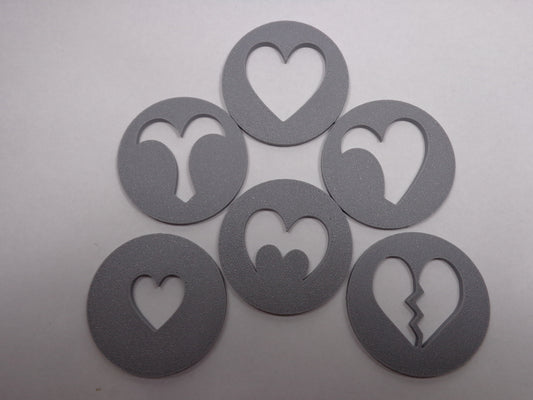 Heart Soap Extruder Disc Set - 6 pieces